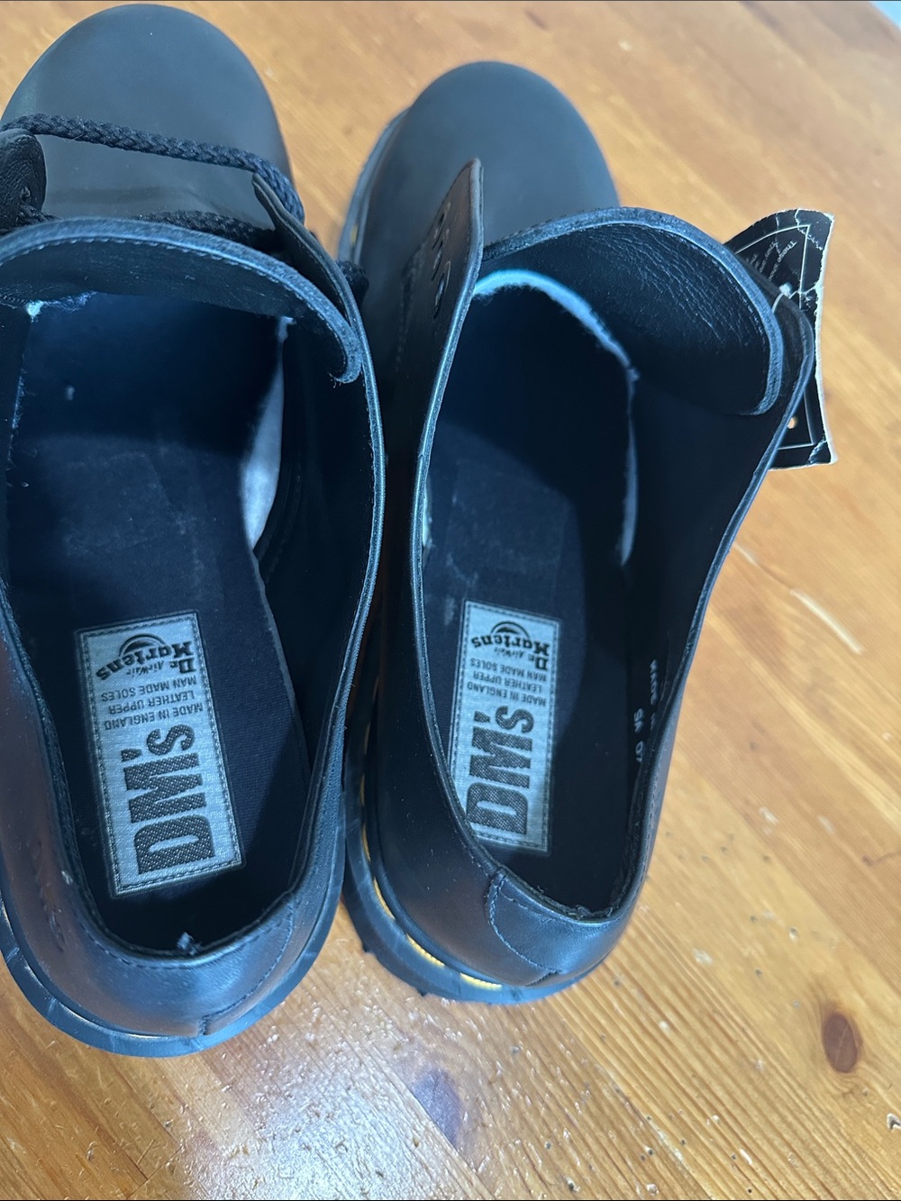 Dr. Martens  Steel Toe Black Leather Loafers with Yellow Stitching Men’s Size 11 - Picture 4 of 9